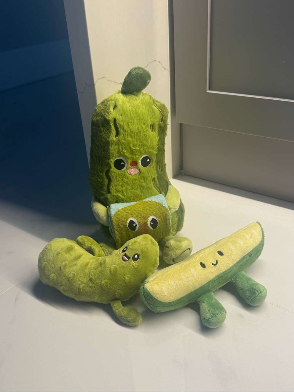Plush Green Pickle Toy Set - Cute Cucumber Plushies with Pickle Socks Included